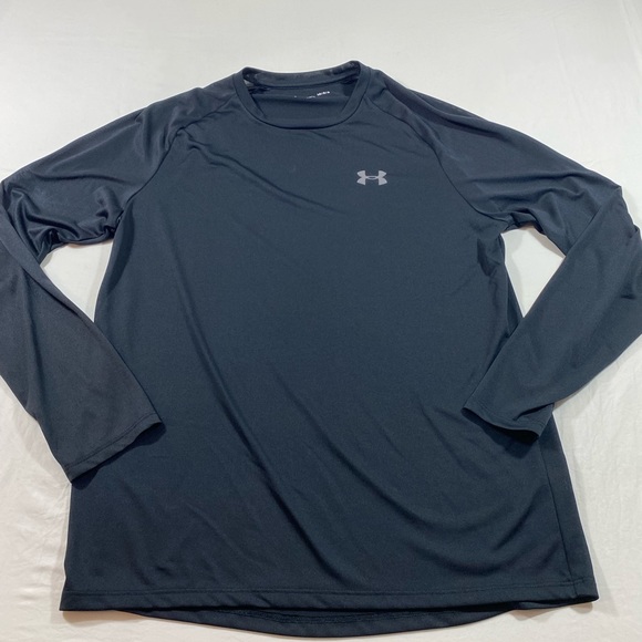 Under Armour Shirt Men’s Large Thermal Athletic Long Sleeve Black Cold Shirt - Picture 7 of 7